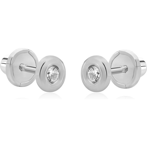 Brilio Drobné náušnice z bieleho zlata so zirkónmi 14/811.431/17ZIR 66584389