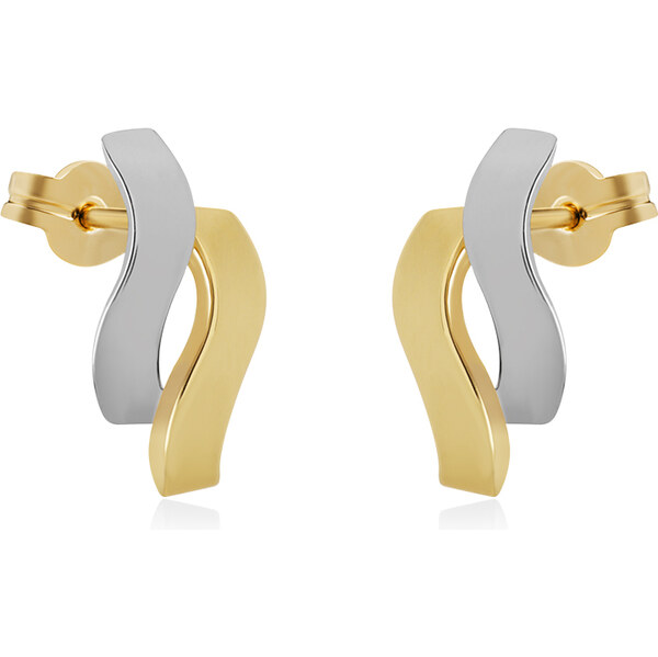 Brilio Nadčasové bicolor náušnice zo zlata 14/300.992/3 66579769