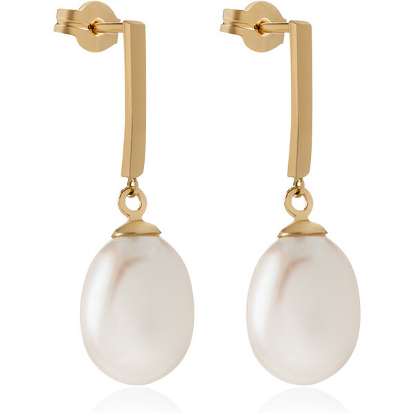 Brilio Elegantné zlaté náušnice s perlami 14/467.701/3P 66585972