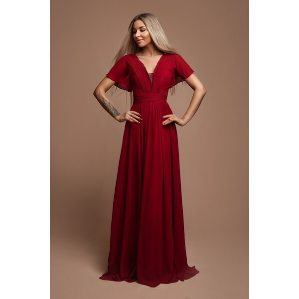 miadresses.sk Červené spoločenské šifónové šaty 48663180