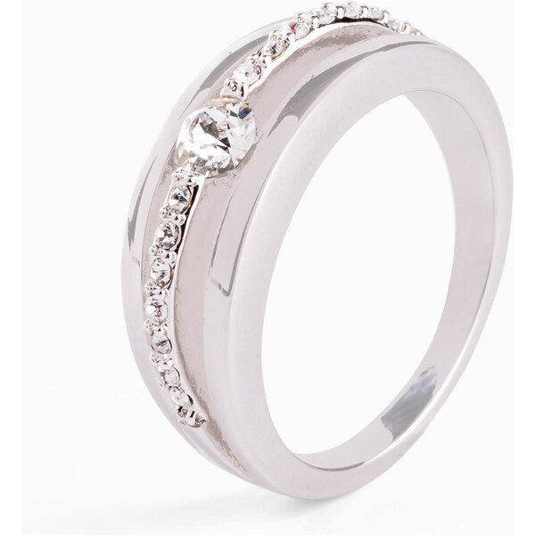 bonprix Prsteň s krištáľovými kamienkami, farba strieborná 64980043