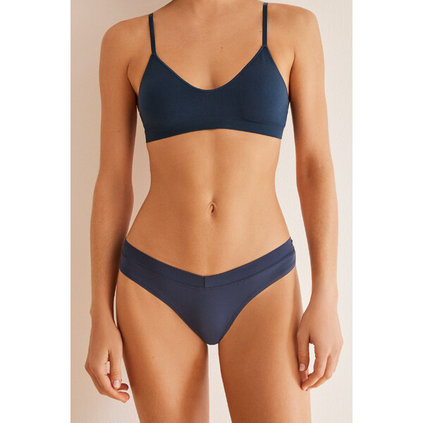 womensecret Naberané tangá v námorníckej modrej 48669891