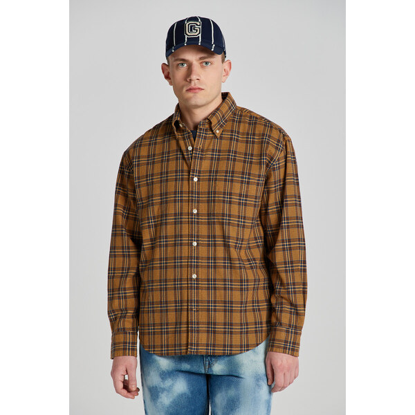 KOŠEĽA GANT REL TEXTURE CHECK SHIRT CORAL APRICOT 47308555