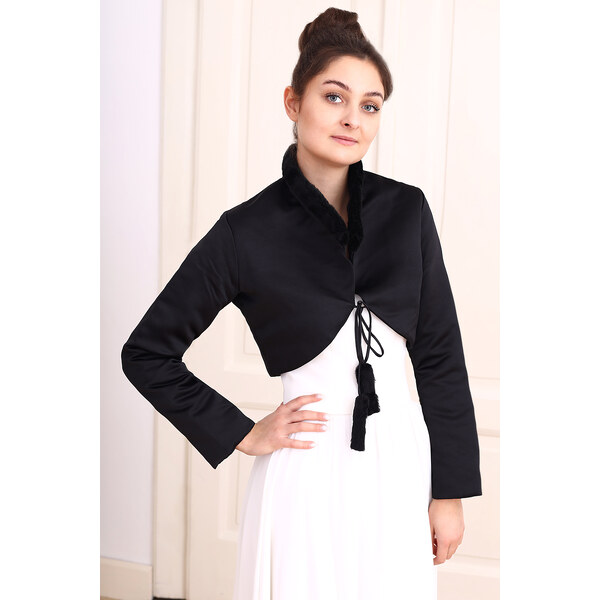 Glara Hrejivé saténové bolerko 60121548