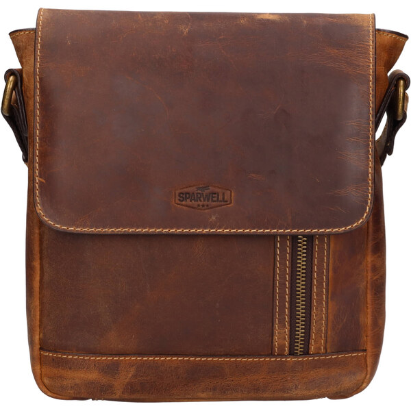 Pánska kožená taška cez rameno Sparwell Zuber - koňak 48772879