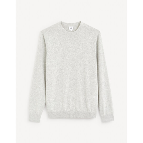 Svetlosivý pánsky basic sveter Celio Decoton 50599262