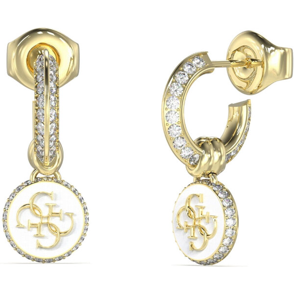 Guess Štýlové pozlátené kruhy so zirkónmi Knôt You JUBE04054JWYGWHT/U 66593438