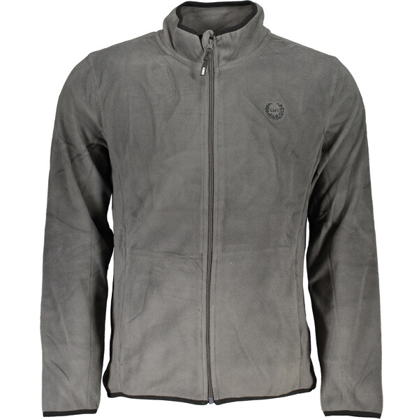 GIAN MARCO VENTURI Pánska sivá fleecová mikina na zips 64709692