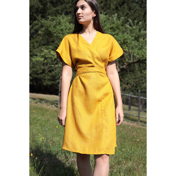 Lotika Krátke autorské šaty zo 100% lanu 63935794