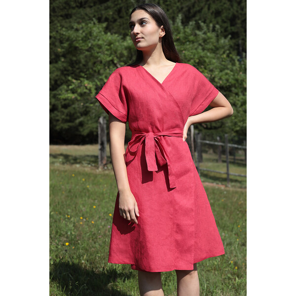 Lotika Krátke autorské šaty zo 100% lanu 52324439