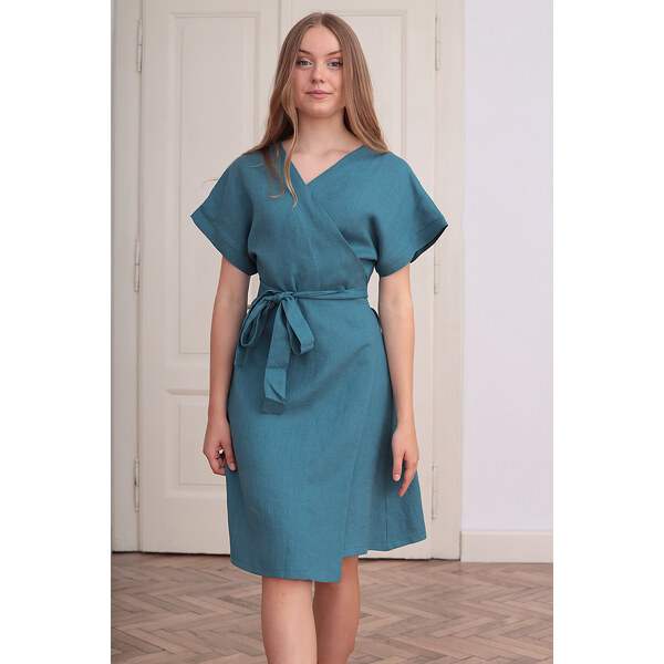 Lotika Krátke autorské šaty zo 100% lanu 52324440