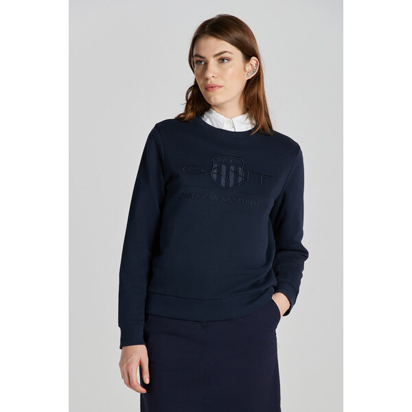 MIKINA GANT REG TONAL SHIELD C-NECK SWEAT EVENING BLUE 48836813
