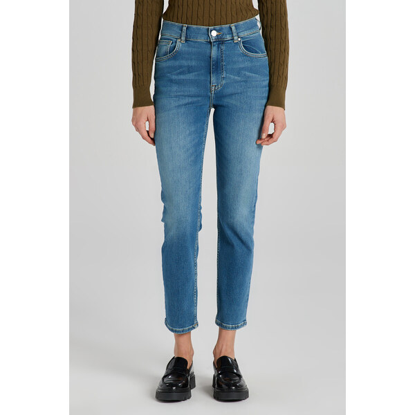 DŽÍNSY GANT CROPPED SLIM JEANS MID BLUE WORN IN 48836820