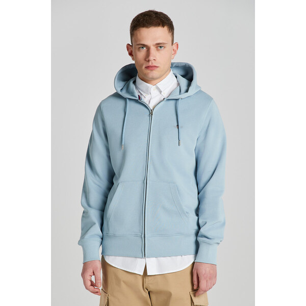 MIKINA GANT REG SHIELD FULL ZIP HOODIE DOVE BLUE 48836841