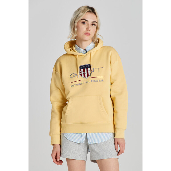 MIKINA GANT REL ARCHIVE SHIELD HOODIE DUSTY YELLOW 48836850