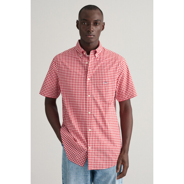 KOŠEĽA GANT REG POPLIN GINGHAM SS SHIRT RUBY RED 48836860