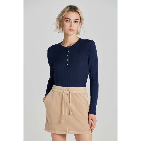 TRIČKO GANT RIBBED LS HENLEY CLASSIC BLUE 48836920