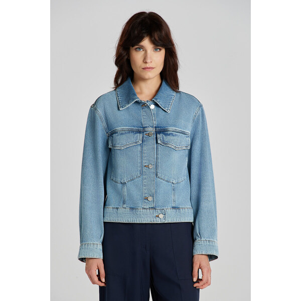 BUNDA GANT CROPPED DENIM JACKET MID BLUE BROKEN IN 48836962