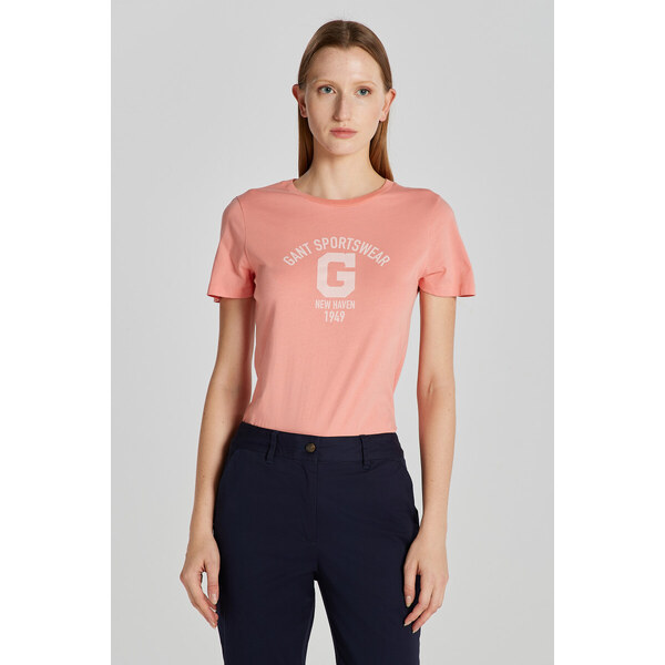 TRIČKO GANT REG LOGO SS T-SHIRT PEACHY PINK 48836970