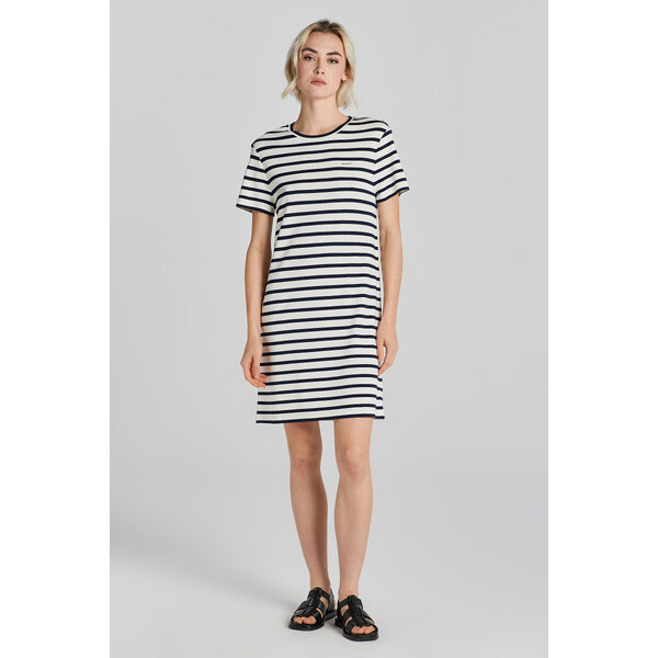 ŠATY GANT STRIPED SS T-SHIRT DRESS CLASSIC BLUE 48836982