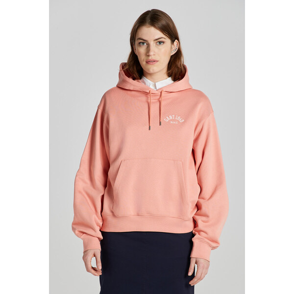 MIKINA GANT ARCH HOODIE PEACHY PINK 48836995