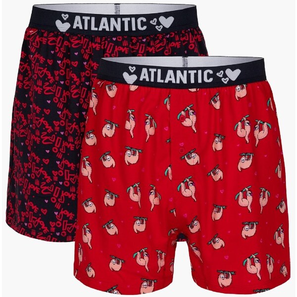 Mens boxer shorts ATLANTIC 2Pack - red/dark blue 50641286