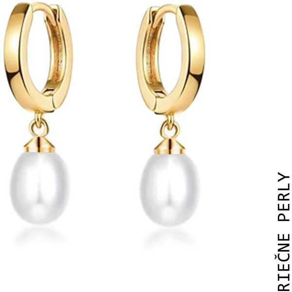 Taboo kruhové náušnice Atlantis, prírodné, riečne, biele perly tba109 48873775