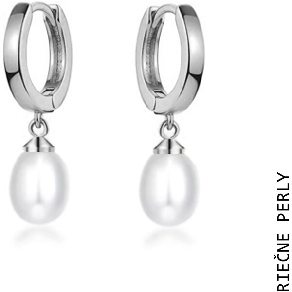 Taboo kruhové náušnice Atlantis, prírodné, riečne, biele perly tba110 48873776