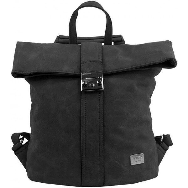 BELLA BELLY Dámsky batoh / kabelka z brúsenej kože čierna 48893284