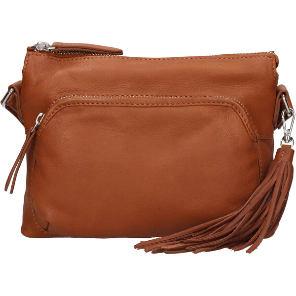 Dámska kožená crossbody kabelka The Trend Emma - koňak 48227267