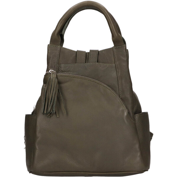 Dámsky kožený batoh The Trend Diana - tmavo zelená 49169325