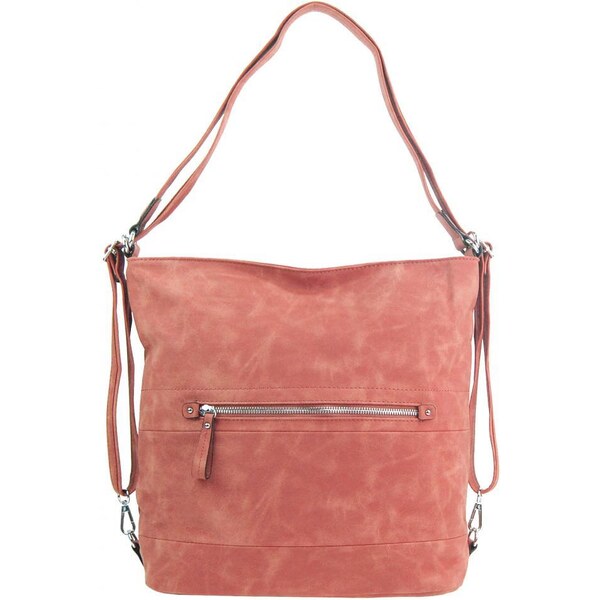 BELLA BELLY Veľká dámska kabelka cez rameno / batoh lososová ružová 48909159