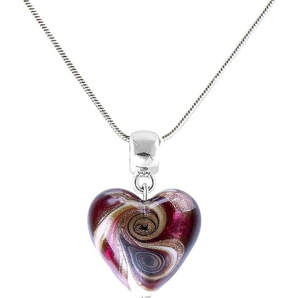 Lampglas Nádherný náhrdelník Raspberry Kiss s perlou Lampglas NLH33 66585706