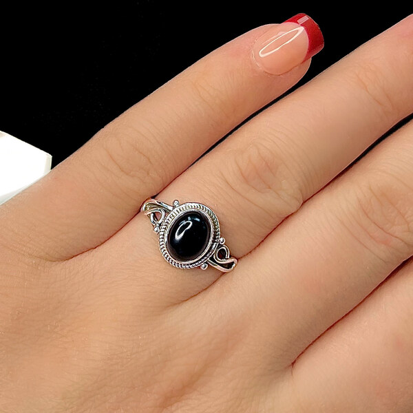 Olivie Strieborný prsteň ONYX 8272 48914799