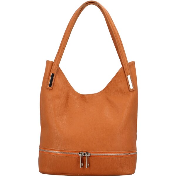 Delami Vera Pelle Dámska kožená kabelka cez plece oranžová - Delami 48936939