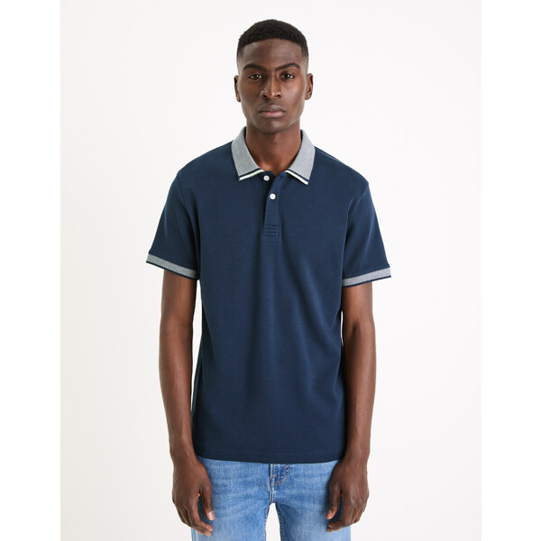 Tmavomodré pánske basic polo tričko Celio Gesort 50560091