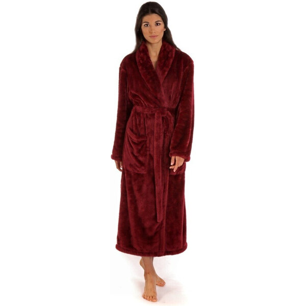 VÝPREDAJ - Dámsky župan so šálovým golierom Lilly 2119 3651 burgundy - 49792284