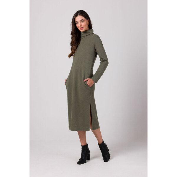 Dámske šaty B274 Khaki - BeWear 49785588
