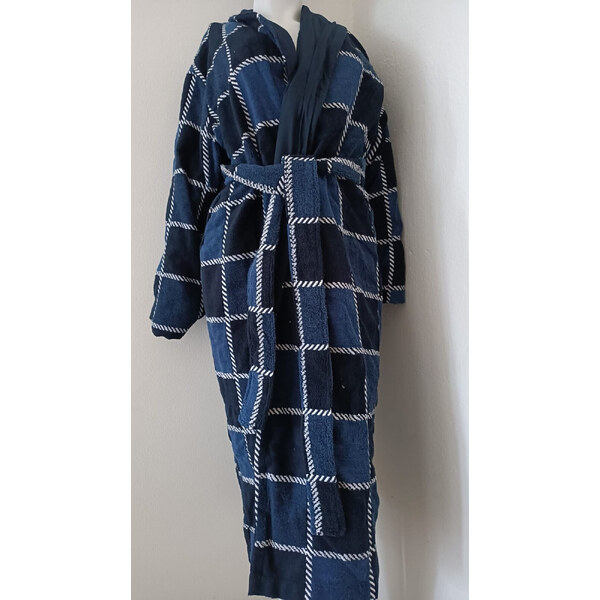 ACTION - Pánsky dvojitý dlhý župan London blue - Vestis 49793625