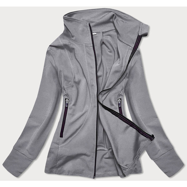 J.STYLE Šedá dámska mikina so stojačikom (HD150-03) 49738094