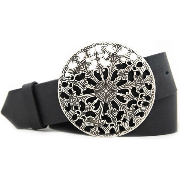 Čierny dámsky kožený opasok (GPD89) 48929334