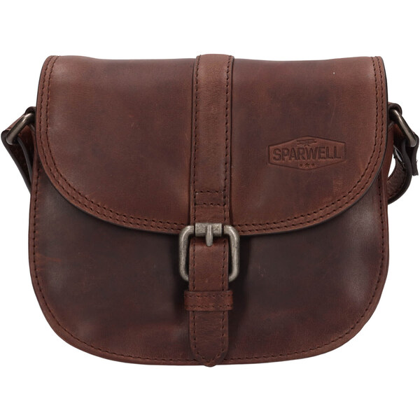 Dámska kožená crossbody kabelka Sparwell Kamile - tmavo hnedá 44072179