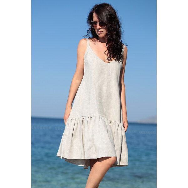 Autorské letné šaty Lotika zo 100% lanu 61255075