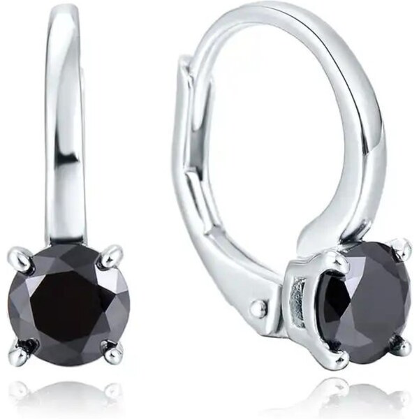 Olivie Strieborné náušnice LOLA BLACK 8327 48961343