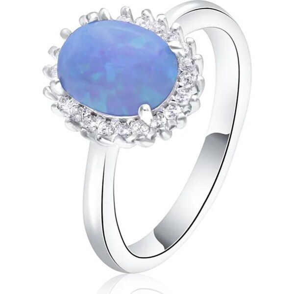 Olivie Strieborný prsteň MODRÝ OPÁL 8319 48961338