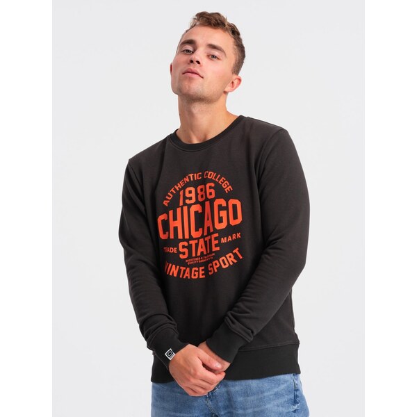 Ombre Mens collegiate print sweatshirt - dark brown 50586874