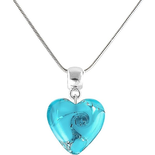 Lampglas Nežný náhrdelník Forest Heart s rýdzim striebrom v perle 66675832