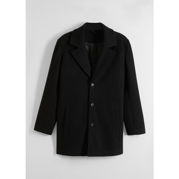 bonprix Krátky kabát s vlnou, farba čierna 48046739