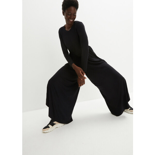 bonprix Športový overal z padavej viskózy, farba čierna 48958444