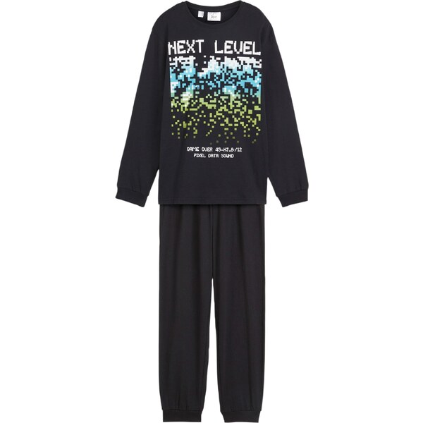 bonprix Pyžamo z čistej bavlny (2-dielne), farba čierna 48958502